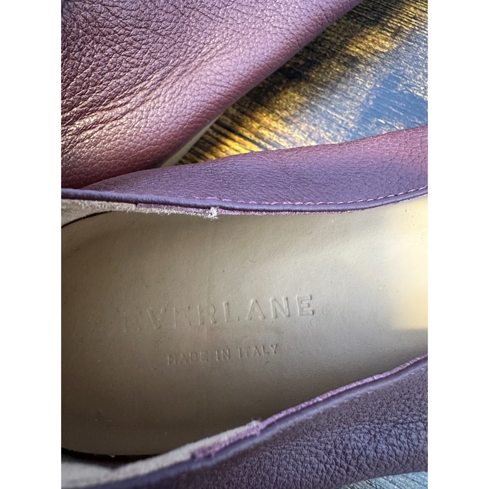 Everlane The Day Glove Burgundy Leather Ballet Flats Womens Size 10 Shoes Italy - Picture 6 of 10